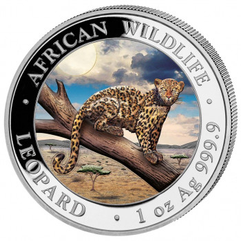 Münze: Somalia African Wildlife Leopard 2021 coloriert