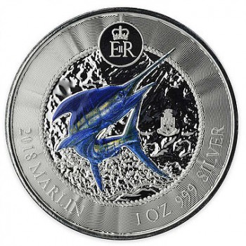 Münze: Blue Marlin mit Zertifikat und Etui